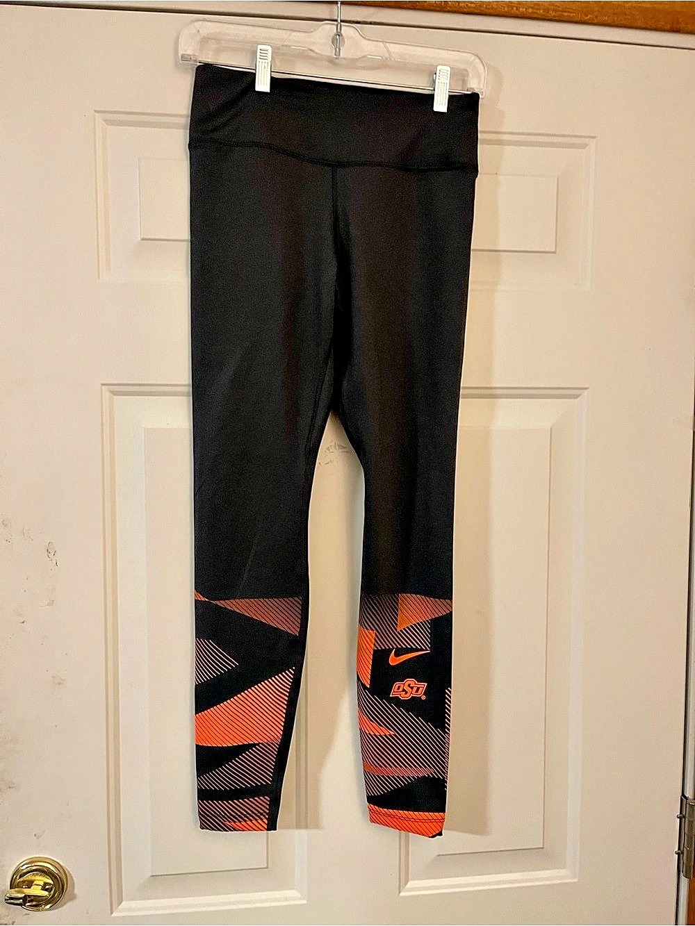Nike Oklahoma State Cowboys Dri-FIT Graphic Leggings Black & Orange Size medium